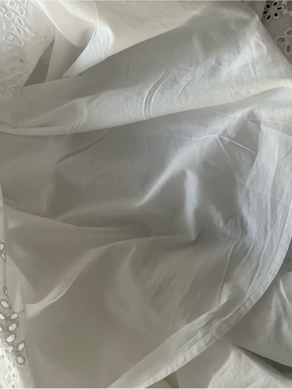 ELOQUII White Cotton Eyelet Midi Dress | Pintuck Shirt Dress | Size 20 - Picture 9 of 11